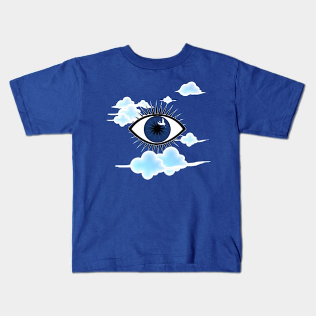 Evil eye in the sky Kids T-Shirt by Red Zebra